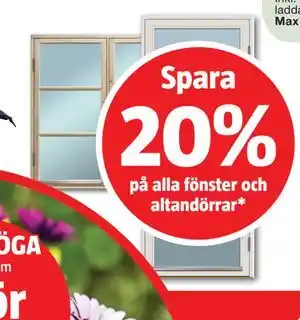 Spara 20% på alla fönster och altandörrar