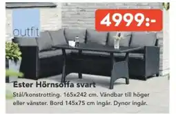 Bo Ohlsson Ester Hörnsoffa svart erbjuda