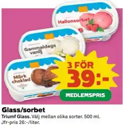 Coop Triumf Glass /sorbet erbjuda