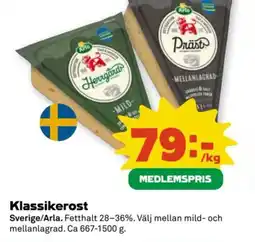 Coop Arla Klassikerost erbjuda