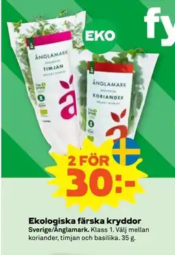 Stora Coop Ekologiska färska kryddor erbjuda