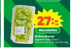 Stora Coop Gröna druvor, Medlemspris erbjuda