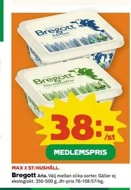 Coop Bregott, Medlemspris erbjuda