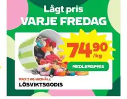 Stora Coop Lösviktsgodis, Medlemspris erbjuda