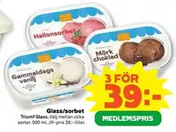 Stora Coop Glass/sorbet, Medlemspris erbjuda