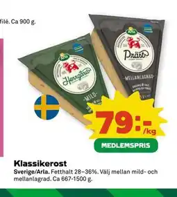Coop Klassikerost, Medlemspris erbjuda