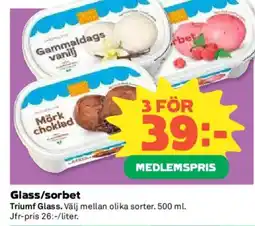 Coop Glass/sorbet erbjuda