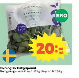 Coop Ekologisk babyspenat erbjuda