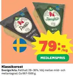 Coop Arla Klassikerost erbjuda