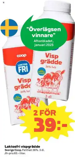 Coop Coop Laktosfri vispgrädde erbjuda