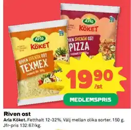 Coop Arla Köket Riven ost erbjuda