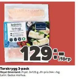 Coop Royal Greenland Torskrygg 3-pack erbjuda