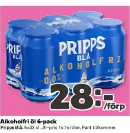 Coop Pripps Blå Alkoholfri öl 6-pack erbjuda