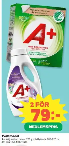 Coop A+ Tvättmedel erbjuda