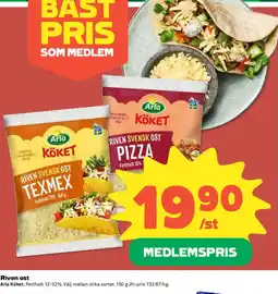 Coop Arla Köket Riven ost erbjuda