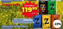 Extra Mjällby Stormarknad Zoegas kaffe erbjuda