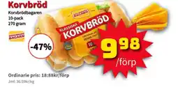 Extra Mjällby Stormarknad Korvbrödbagaren Korvbröd erbjuda