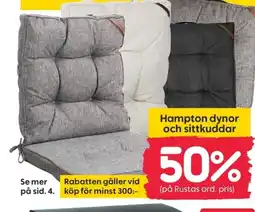 Rusta Hampton dynor och sittkuddar erbjuda
