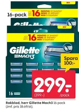 Rusta Rakblad, herr Gillette Mach3 erbjuda