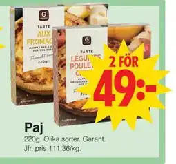 Matöppet Paj erbjuda