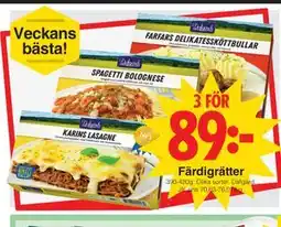 Matöppet Färdigrätter erbjuda