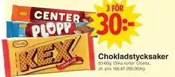Matöppet Chokladstycksaker erbjuda