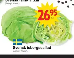 Matöppet Svensk isbergssallad erbjuda