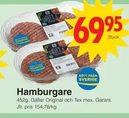 Matöppet Hamburgare erbjuda