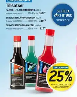 thansen TILLSATSER FRÅN LINDEMANN erbjuda