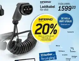 thansen 20% PÅ ALLA LADDKABLAR FÖR ELBILAR FRÅN INFERNO erbjuda