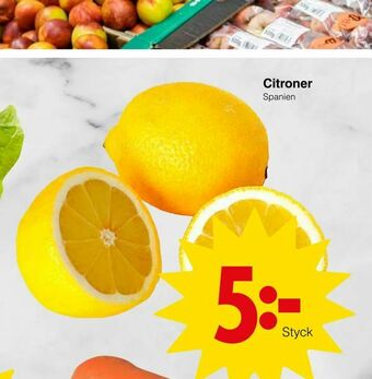 Matöppet Citroner erbjuda