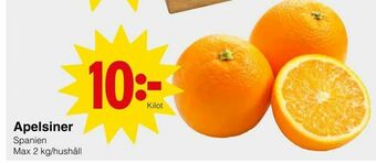 Matöppet Apelsiner erbjuda