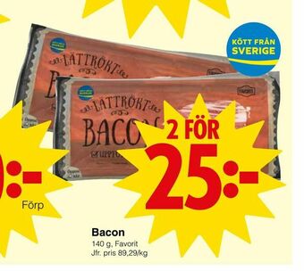 Matöppet Bacon erbjuda