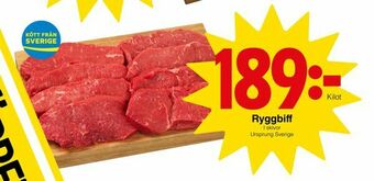 Matöppet Ryggbiff erbjuda