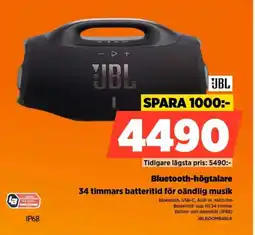 Power JBL Bluetooth-högtalare 34 timmars batteritid för oändlig musik erbjuda