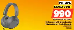 Power Philips hörlurar med aktiv brusreducering utbytbart batteri för oändlig musik erbjuda
