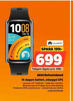Power HUAWEI Aktivitetsarmband 14 dagars batteri, inbyggd GPS erbjuda
