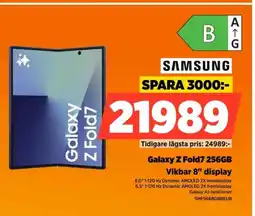Power SAMSUNG Galaxy Z Fold7 256GB Vikbar 8" display erbjuda