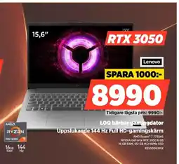 Power Lenovo loq bärbar gamingdator uppslukande 144 hz full hd-gamingskärm erbjuda