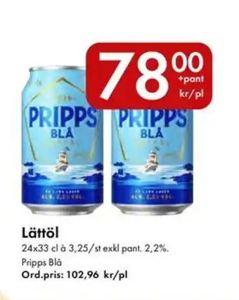 Snabbgross PRIPPS BLÅ Lättöl erbjuda