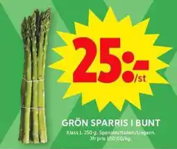ICA Maxi Grön sparris i bunt erbjuda