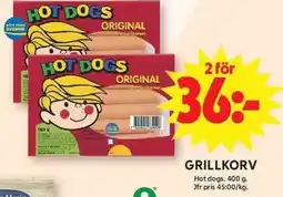 ICA Maxi HOT DOGS Grillkorv erbjuda