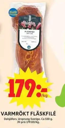 ICA Maxi DALSJÖFORS Varmrökt fläskfilé erbjuda