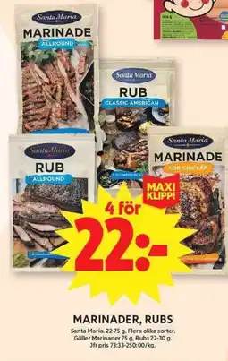 ICA Maxi SANTA MARIA Marinader, rubs erbjuda