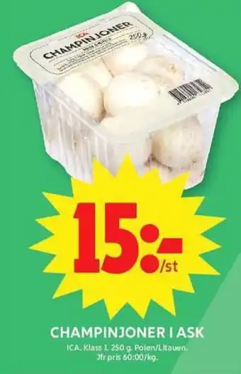 ICA Maxi ICA Champinjoner i ask erbjuda