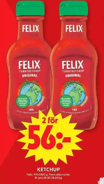 ICA Maxi FELIX Ketchup erbjuda