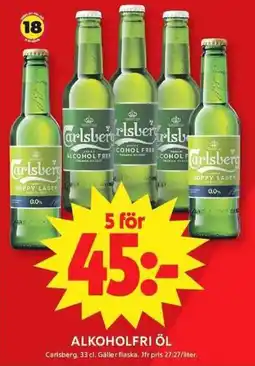ICA Maxi CARLSBERG Alkoholfri öl erbjuda