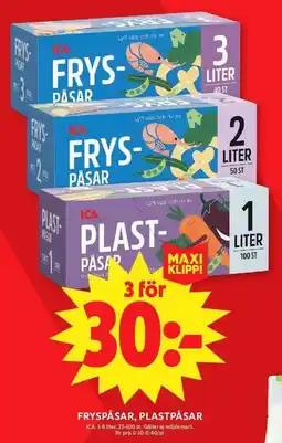 ICA Maxi ICA Fryspåsar, plastpåsar erbjuda
