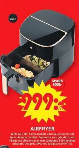 ICA Maxi WILFA Airfryer erbjuda