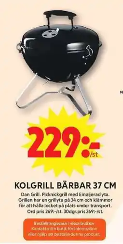 ICA Maxi Kolgrill bärbar 37 cm erbjuda